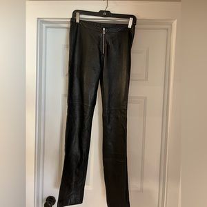 Hugo Buscati black leather pants